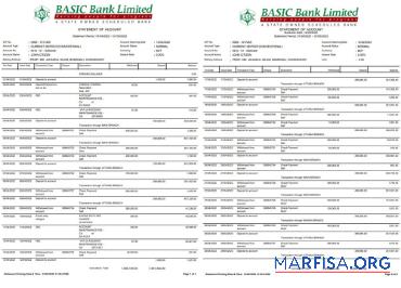 Blank Bangladesh Basic bank statement word template